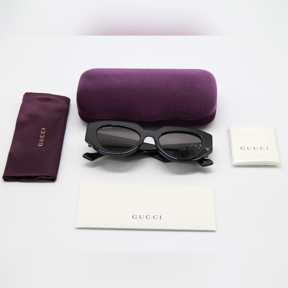 NEW GUCCI GG1421S 001 WOMEN BLACK SUNGLASSES GUCCI - Picture 14 of 15